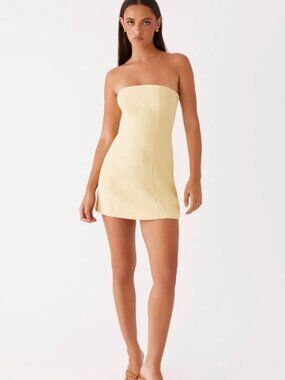 Oh Polly Butter Yellow Strapless Mini Dress – NWT